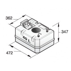 FTANK40B - Dieseltank 40 Liter, inkl. Anschlüsse f.10 mm