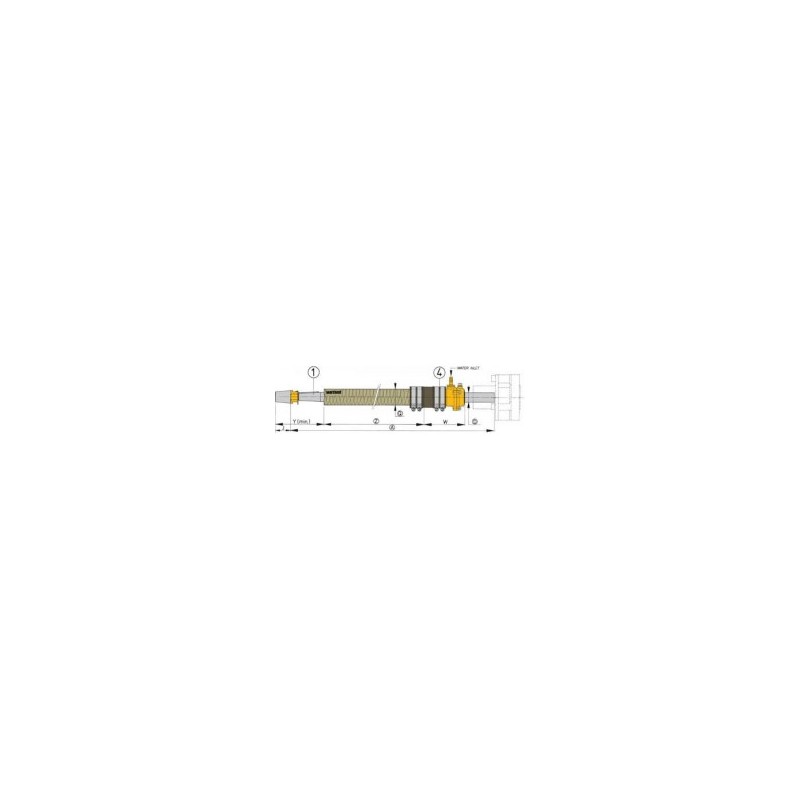 BG30/1000 - VETUS Polyester Stevenohr L 1000 mm mit Gummilager, Welle 30mm