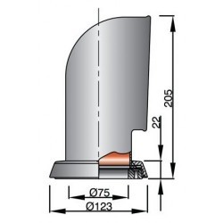 JER316R - VETUS Niro Windhuze JERRY / AISI316, roter Innenseite
