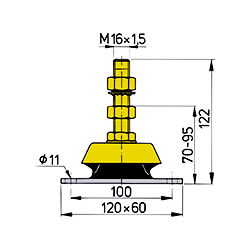 KSTEUN50V - VETUS Flex.Motorlager K50