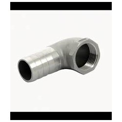 QB05FH-39 ,- VETUS Schlauchtülle 90°, 39mm, G 1 1/2', Innengewinde Inox