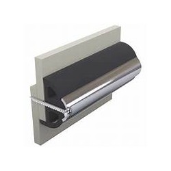 POLY4S - VETUS Vinyl Scheuerleiste schwarz, Typ POLY4S Rolle 20m. Hone Edelstahleinlage