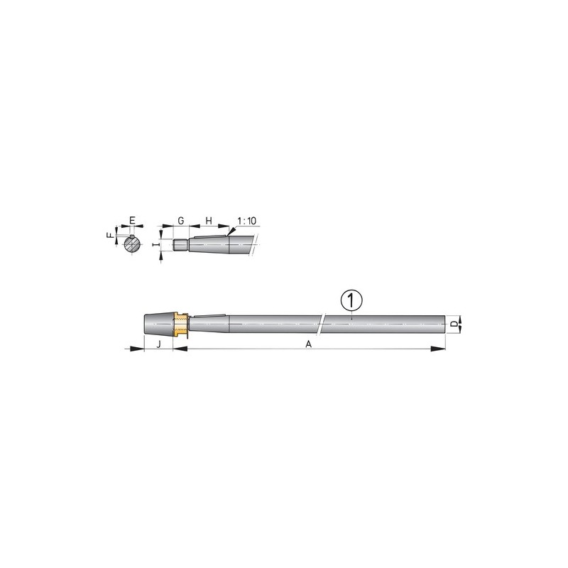 SA30/1000 - VETUS Niro Welle mit Hutmutter 30/1000 mm