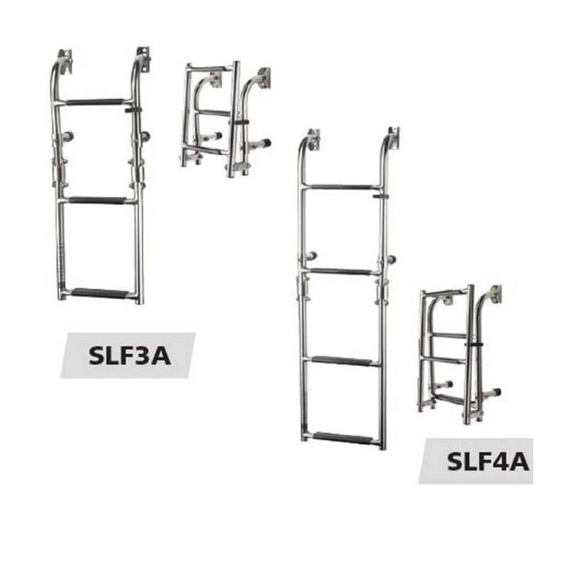 SLF4A - Badaleiter klappbar, Edelstahl, 4 Stufen