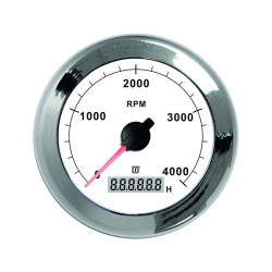 TACHW4000 - VETUS Drehzahlmesser mit Stundenzähler, weiss, 4000 RPM