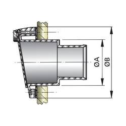 TRC40PV - VETUS Auslassdurchführung mit Rückschlagventil 40 mm.