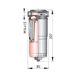 WS180 - VETUS Wasserabscheider / Grobfilter Typ 180