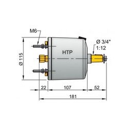 HTP3010B - VETUS Steuerpumpe HTP30, schwarz, Leitung 10mm