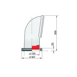SAMOEN - VETUS Windhutze mit roter Innenseite, Silikon