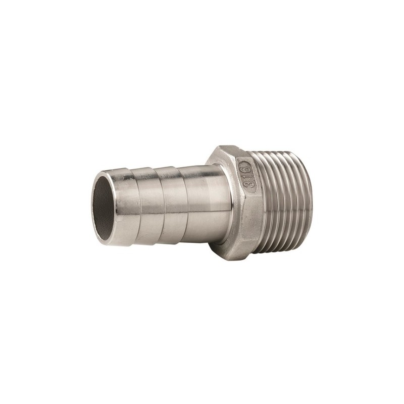 QA05ME-25, VETUS Schlauchtülle G3/4'- 25mm, Aussengewinde Inox