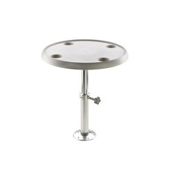 TPM5070 - VETUS Tisch, Rund D 60 cm, Höheverstell. Manuell 50-70. Mit Gewinde