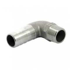 QB05MG-38 - VETUS Schlauchtülle 90°, G11/4', D 38mm, Aussengewinde Inox