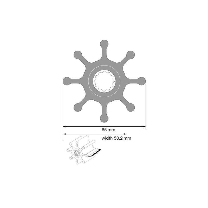 09-1028BT-1 - Johnson Impeller für F7 Pumpe, MC97/EPDM