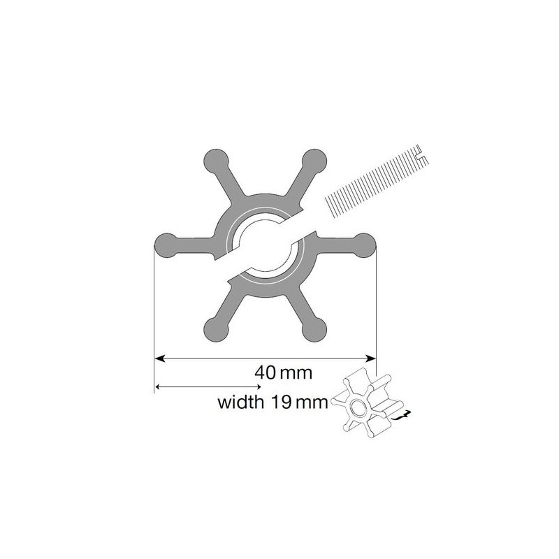 09-806B-1 - Johnson Impeller für F35 Pumpe, MC97/EPDM