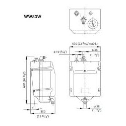 WW80W - VETUS Schmutzwassertank 80 Liter